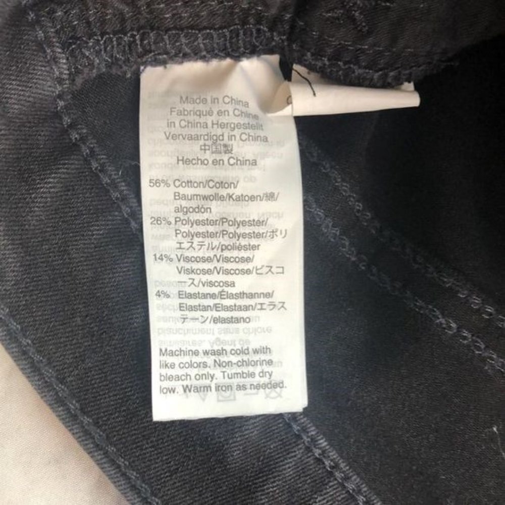 Madewell 10" High Rise Jeans Faded Black Exposed Button Fly Raw Hem Denim 26 - Picture 13 of 13